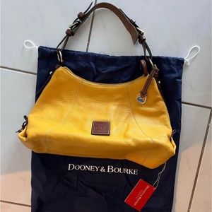 Dooney & Bourke yellow 100% leather bag purse handbag